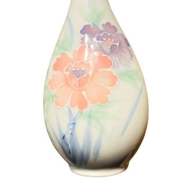 FTDA Vintage 1984‎ Japanese Floral 8" Porcelain White Flower Vase-Like New - Picture 6 of 7